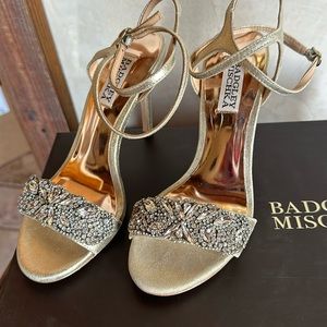 BADGLEY MISCHKA RHINESTONE HEELS